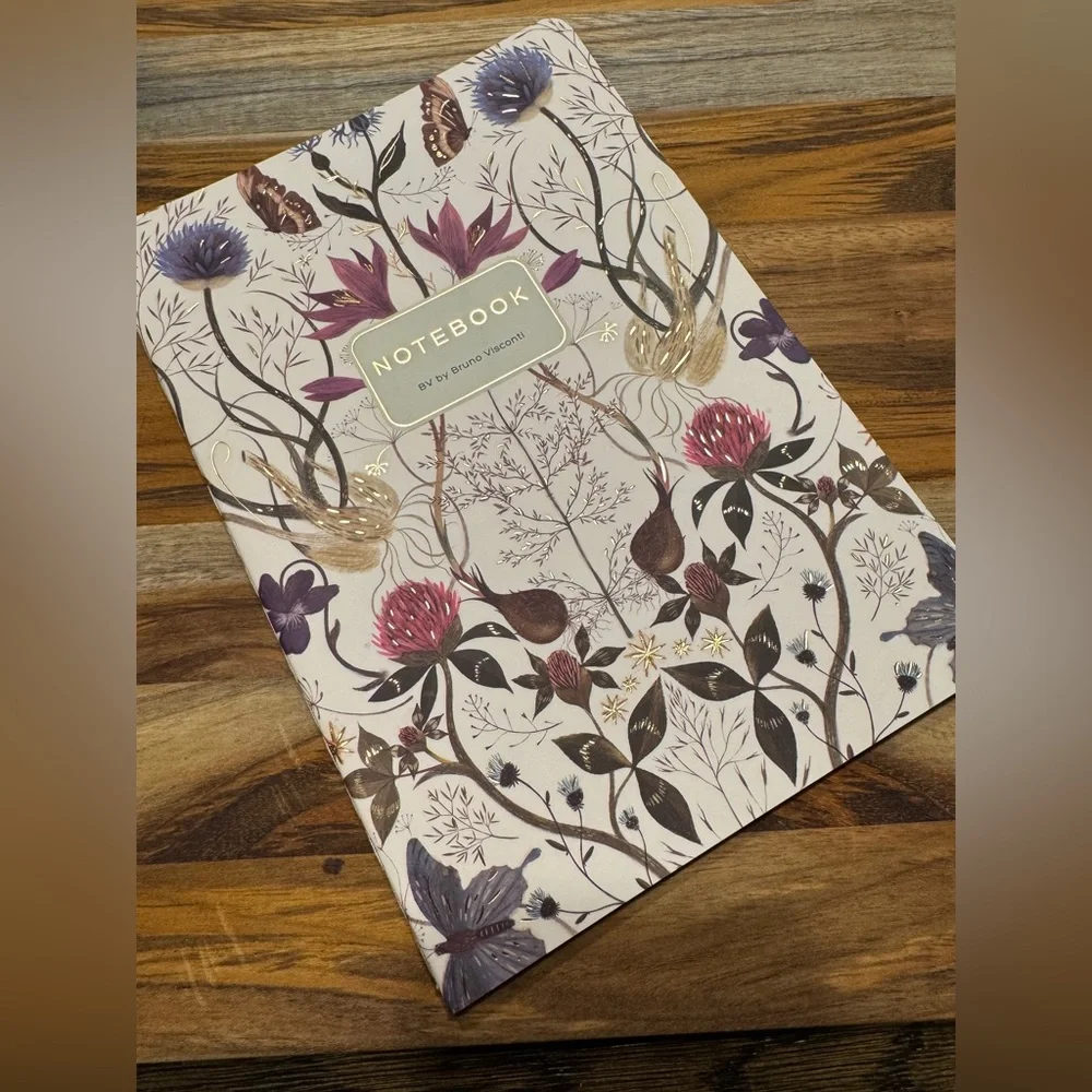 Bruno Visconti Soft Touch Symmetrical Flowers Floral Notebook Journal A5 NEW